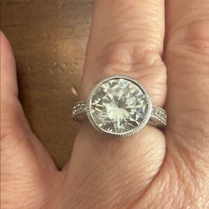 Elegant Silver diamonique size 6 Ring